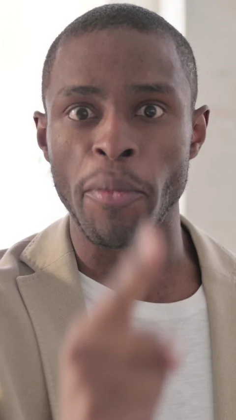 Portrait of African Man Feeling Angry, Fighting, Vertical Video Stock Footage 337350257