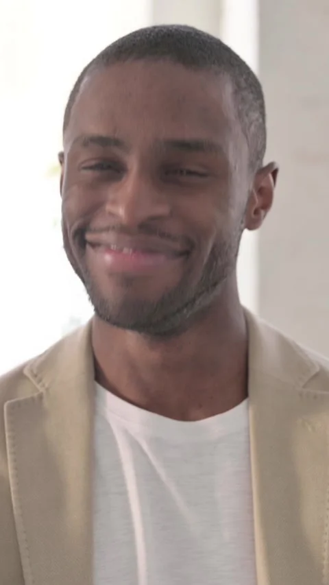 Portrait of African Man Shaking Head as Yes Sign, Approval, Vertical Video Stock Footage 337350224