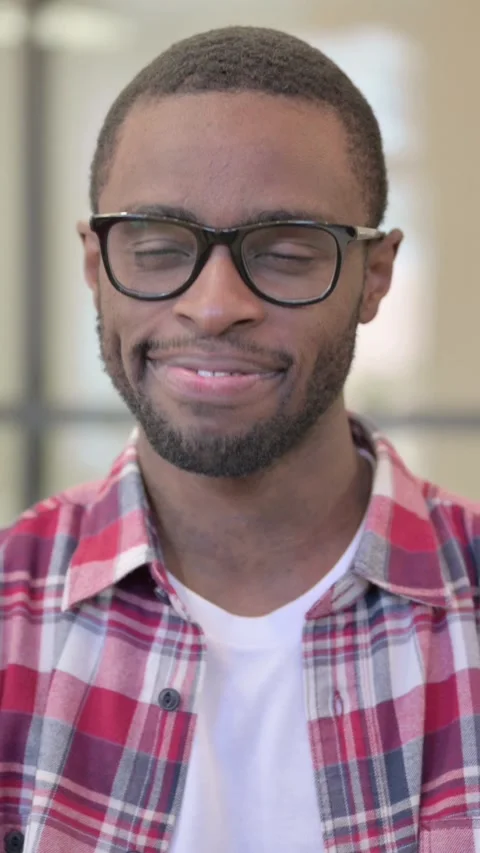Portrait of African Man Shaking Head as Yes Sign, Approval, Vertical Video Stock Footage 340040886