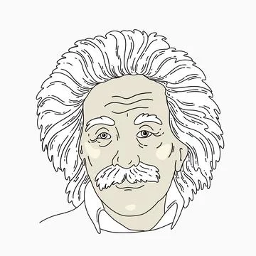 Portrait Albert Einstein. Scientist, mathematics Stock Illustration