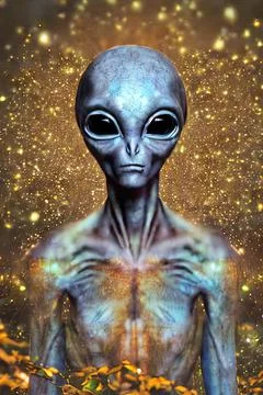 Portrait of an alien Stock Illustration