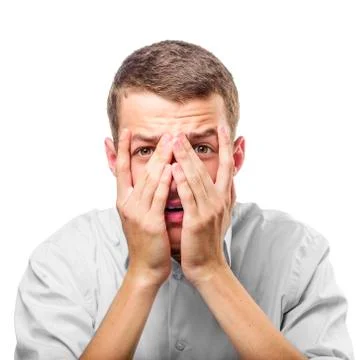 Portrait of amazed man. Stock Photos