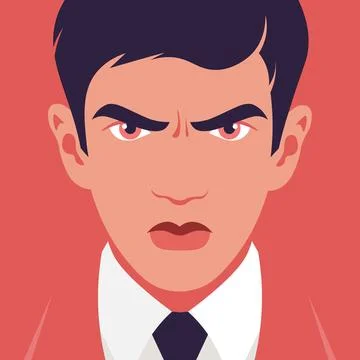 The portrait of angry businessman. Stock Illustration