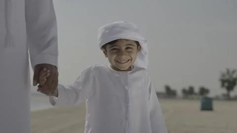Portrait of an arab boy at the beach. Stock Footage 302535553