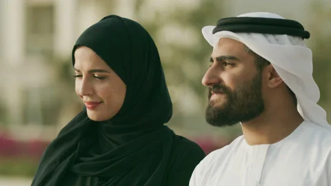 Portrait of an arab couple. Stock Footage 161902844