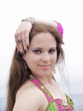 Portrait of arab dancer, close-up Stock Photos