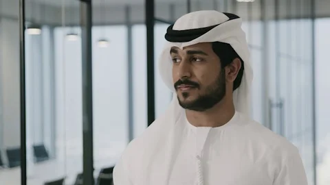 Portrait of an arab man in the office. Stock Footage 126310289