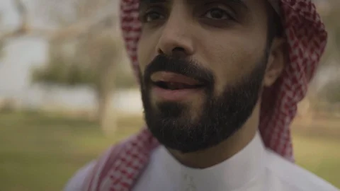 Portrait of an arab man talking. Stock Footage 108255281