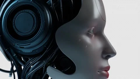 Portrait of artificial intelligence, robot technology concept Stock Footage 307998575
