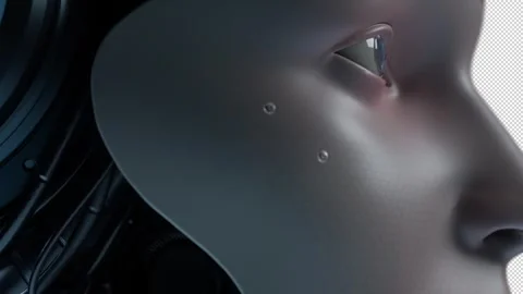 Portrait of artificial intelligence, robot technology concept Stock Footage 307998593