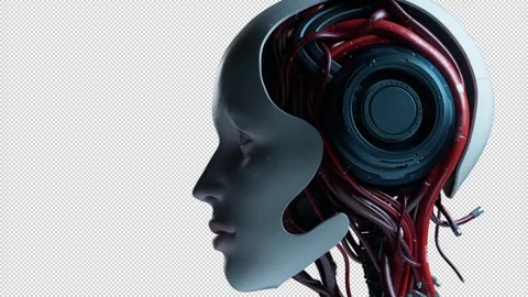 Portrait of artificial intelligence, robot technology concept Stock Footage 307998611