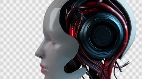 Portrait of artificial intelligence, robot technology concept Stock-Footage 307998695