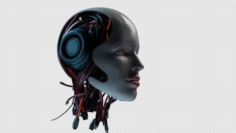 Portrait of artificial intelligence, robot technology concept Video stock 307998815