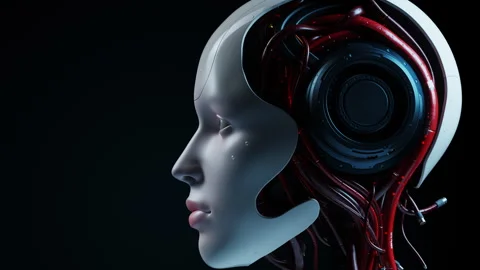 Portrait of artificial intelligence, robot technology concept Stock-Footage 307998910