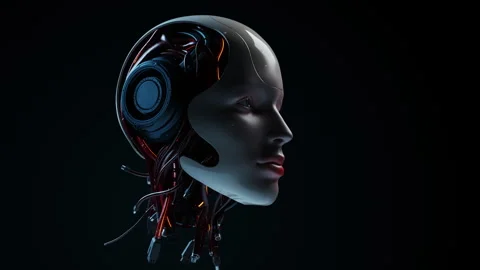 Portrait of artificial intelligence, robot technology concept Video stock 307998985