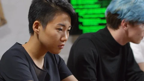 Portrait of Asian Woman Learning to Code Stock Footage 99471011