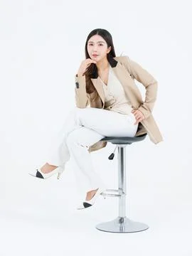 Portrait of attractive asian professional cheerful beautiful young business.. Stock Photos