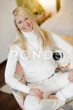 Portrait of an attractive blonde woman, 35+ Stock Photos