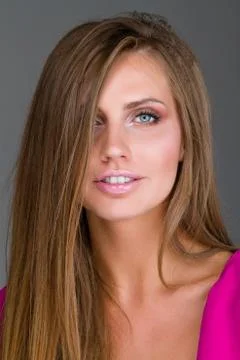 Portrait of attractive caucasian smiling woman Stock Photos