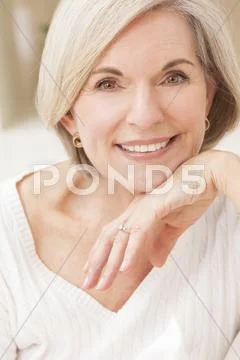 Portrait of Attractive Senior Woman Stock Photos