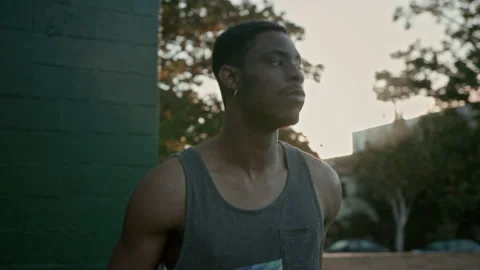 Portrait of authentic athletic basketball player Stock Footage 170264154