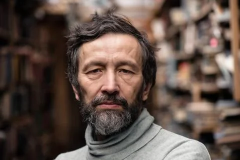 Portrait of authentic old man with beard and good eyes Foto stock