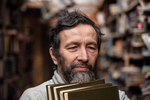 Portrait of authentic old man with beard and good eyes Stock Photos