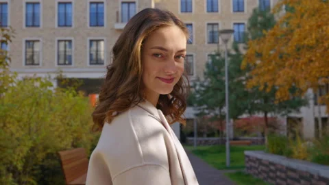 Portrait of authentic real beautiful student Stock Footage 165290568