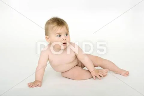 Portrait of a baby girl (6-12 months) Stock Photos