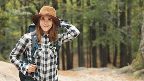 Portrait of Backpacker 库存影片 96309947