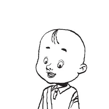 Portrait of a bald boy isolate illustration Stock Illustration