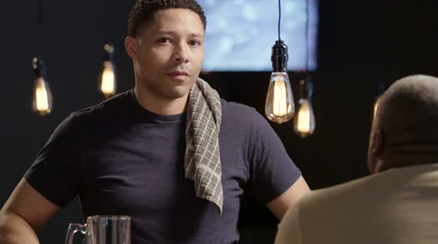 Portrait of a bartender at a bar Stock Footage 62936476