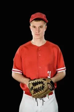Portrait of a baseball pitcher Stock Photos