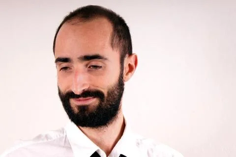 Portrait of a beard man on white background Stock Photos