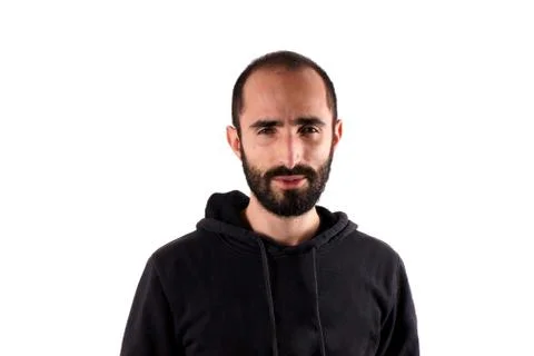 Portrait of a beard man on white background Stock Photos