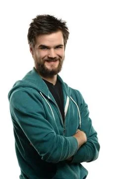 Portrait of Bearded Man Smiling Stock Photos