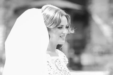Portrait of beautiful bride Stock Photos
