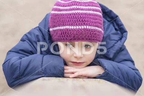 Portrait of a beautiful child, close up Stock Photos
