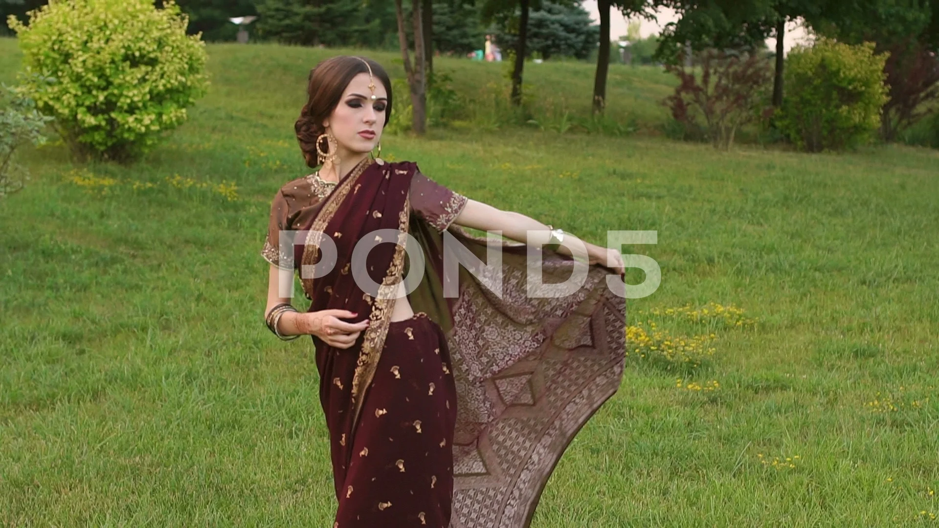 Portrait of beautiful indian girl in the... | Stock Video | Pond5