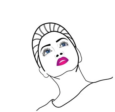 Portrait of a beautiful lady Stock Illustration