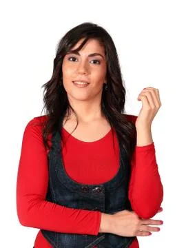 Portrait of a beautiful lady posing for  the camera on isolated background Stock Photos