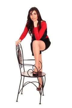 Portrait of a beautiful lady posing for  the camera on isolated background Stock Photos