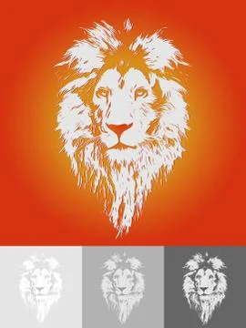 Portrait of a Beautiful lion Stock Illustration
