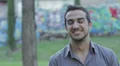 portrait of beautiful man is laughing -smiling - wellness - happyness HD Footage