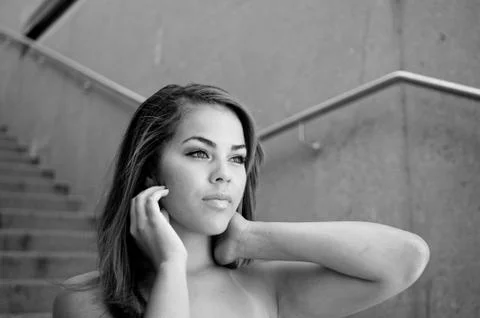 Portrait of beautiful multiracial model. Stock Photos