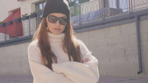 Portrait of beautiful smiling model Stock Footage 146110699