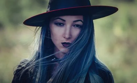 Portrait of beautiful witch Stock Photos