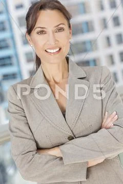 Portrait of beautiful woman or businesswoman in her thirties Stock Photos