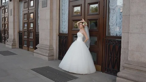 Portrait of beautiful young bride Stock Footage 72375639