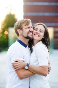 Portrait of beautiful young couple. Stock Photos